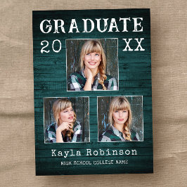 Rustikales Land Aquamarine Holzpfanne 3 Foto Absch Ankündigung