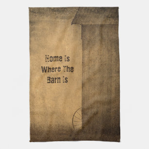 Rustikales Land Barn Vintag Texture Zuhause Phrase Geschirrtuch