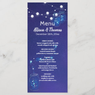 Rustikales Land beleuchtet die Wedding Menükarte