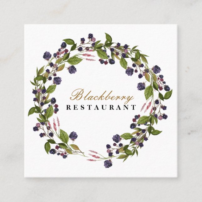 Rustikales Land BlackBerry Herbst Herbstfeuer Quadratische Visitenkarte (Vorderseite)