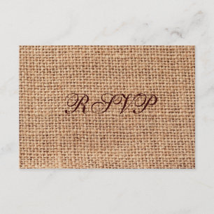 Rustikales Land Burlap-Hochzeit-RSVP-Karten RSVP Karte