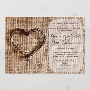 Rustikales Land Burlap Twine Herzenslust Einladung