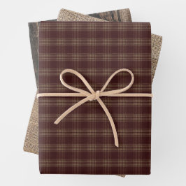 Rustikales Land Burlap und Homespun Wrapping Paper Geschenkpapier Set