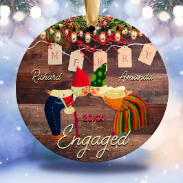 Rustikales Land erste Weihnachten verlobtes niedli Keramik Ornament