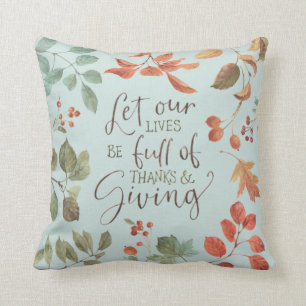 Rustikales Land Fall Folior Wasserfarbe Dank Kissen