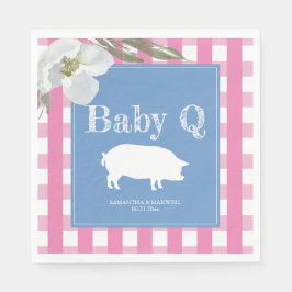 Rustikales Land Floral und Pig Gingham Babyq Serviette