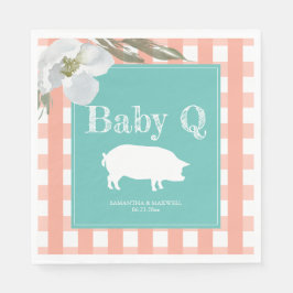 Rustikales Land Floral und Pig Gingham Babyq Serviette