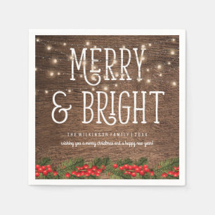 Rustikales Land-frohe u. helle Weihnachten Serviette