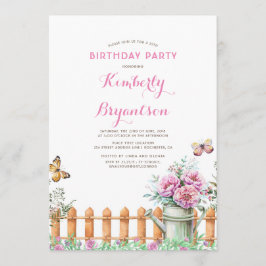 Rustikales Land | Garden Birthday Party Einladung