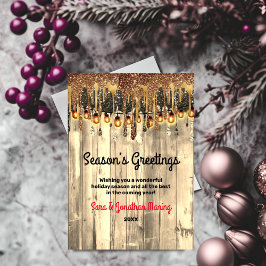 Rustikales Land Gold Glitzer Tropfen Weihnachten