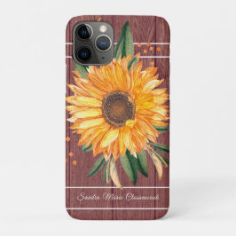 Rustikales Land Golden Sunflower Brown Wood Case-Mate iPhone Hülle