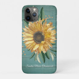 Rustikales Land Golden Sunflower Green Wood Case-Mate iPhone Hülle