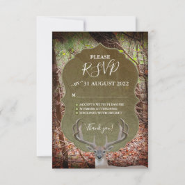Rustikales Land Hirschjäger Hochzeit RSVP Karte