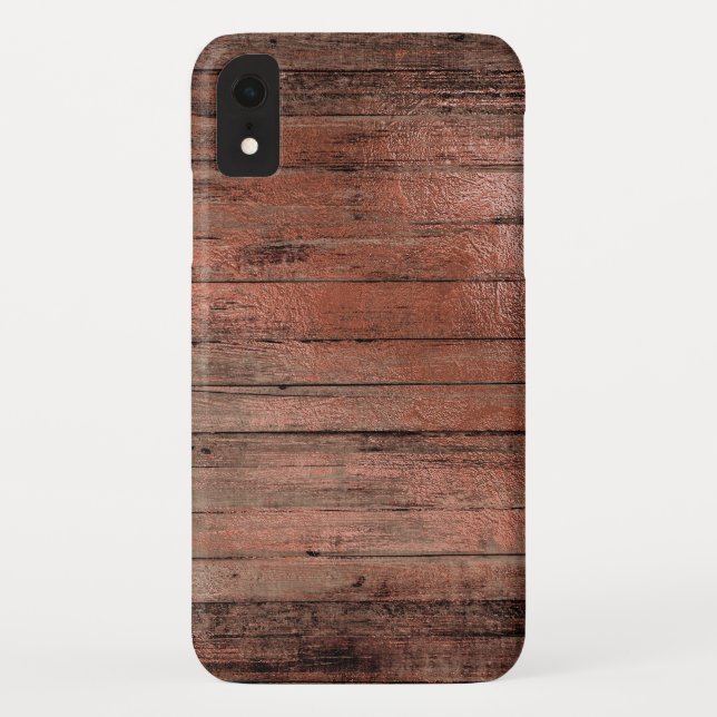 Rustikales Land Holz mit Girly Rose Gold Foil Case-Mate iPhone Hülle (Rückseite)
