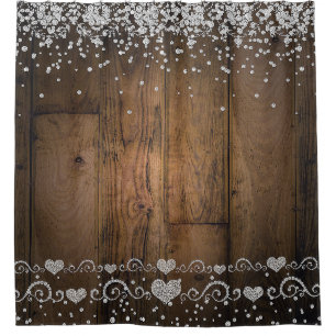 Rustikales Land-hölzerner bezaubernder Duschvorhang