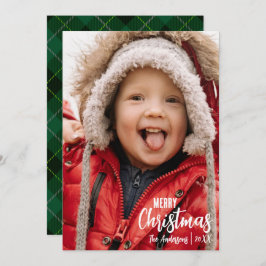 Rustikales Land Kariert Frohe Weihnachten Familie 