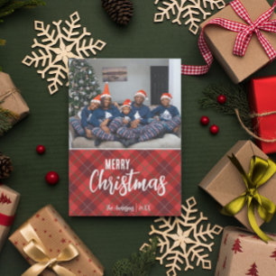 Rustikales Land Kariert Frohe Weihnachten Familie 