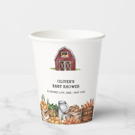 Rustikales Land lokal Grown Veggie Babydusche Pappbecher