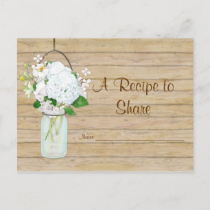 Rustikales Land Mason Jar Blume White Hydrangeas Postkarte