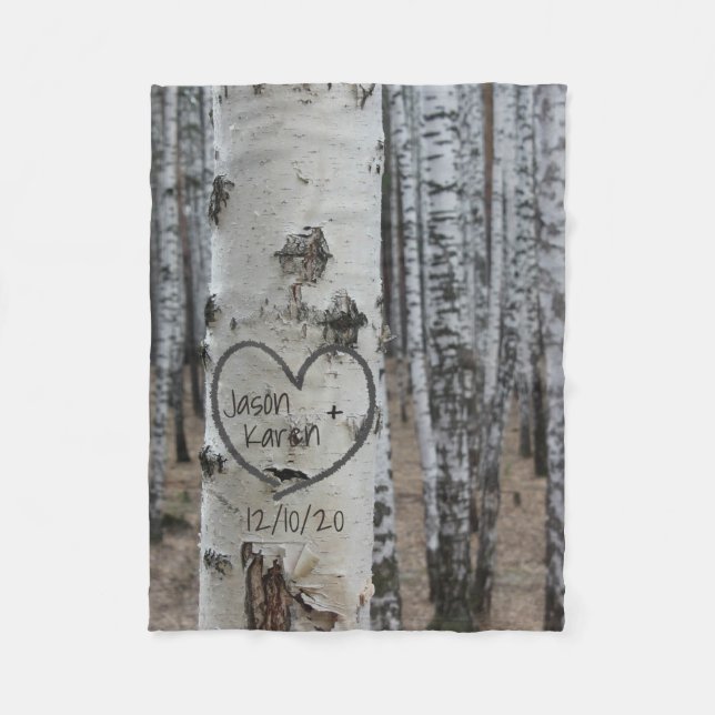 Rustikales Land Personalisiert seine und ihre Name Fleecedecke (Vorderseite)