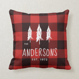 Rustikales Land-roter u. schwarzer Kissen