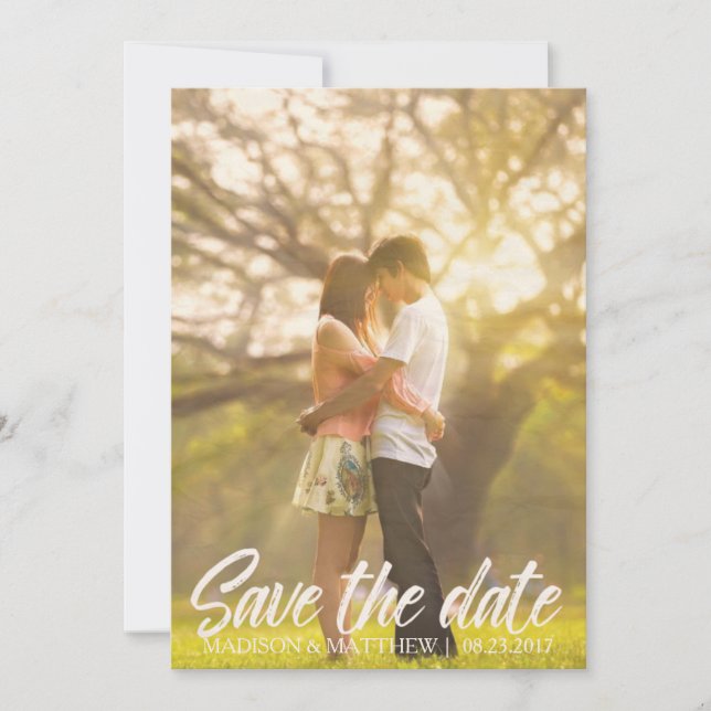 Rustikales Land Save the Date Einladung Vintag (Vorderseite)