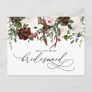Rustikales Land Seid meine Bridesmaid Postkarte