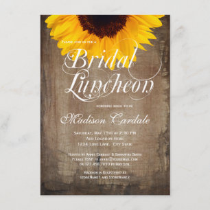 Rustikales Land Sonnenblume Bridal Luncheon Einlad Einladung