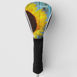 Rustikales Land Sonnenblumen Aquamarines Holz Pers Golf Headcover
