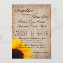 Rustikales Land Sonnenblumen Burlap Hochzeit Einla