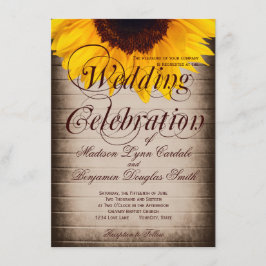 Rustikales Land Sonnenblumen Einladungen für Hochz