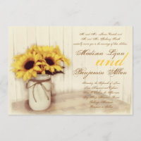 Rustikales Land Sonnenblumen Mason Jar Hochzeit Ei