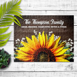 Rustikales Land Sonnenblumen Name Puzzle<br><div class="desc">Niedliches Sonnenblumendesign auf diesem personalisierten Puzzle</div>