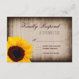 Rustikales Land Sonnenblumenwald Hochzeitskarten R RSVP Karte
