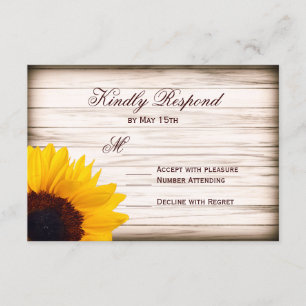 Rustikales Land Sonnenblumenwald Hochzeitskarten R RSVP Karte