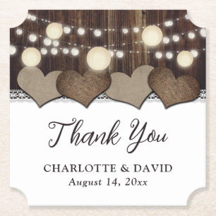 Rustikales Land Stall Holz Burlap Lace Lantern Untersetzer