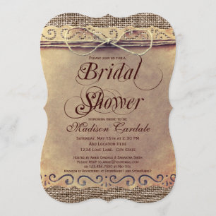 Rustikales Land Vintag Bridal Dusche Einladungen