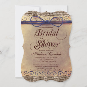 Rustikales Land Vintag Bridal Dusche Einladungen