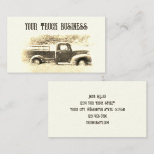 Rustikales Land Vintag Sepia Brown Farm Truck Visitenkarte