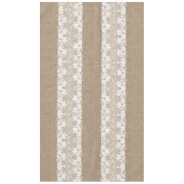 Rustikales Land Vintager Beige-Einbruch und weiße  Tischdecke