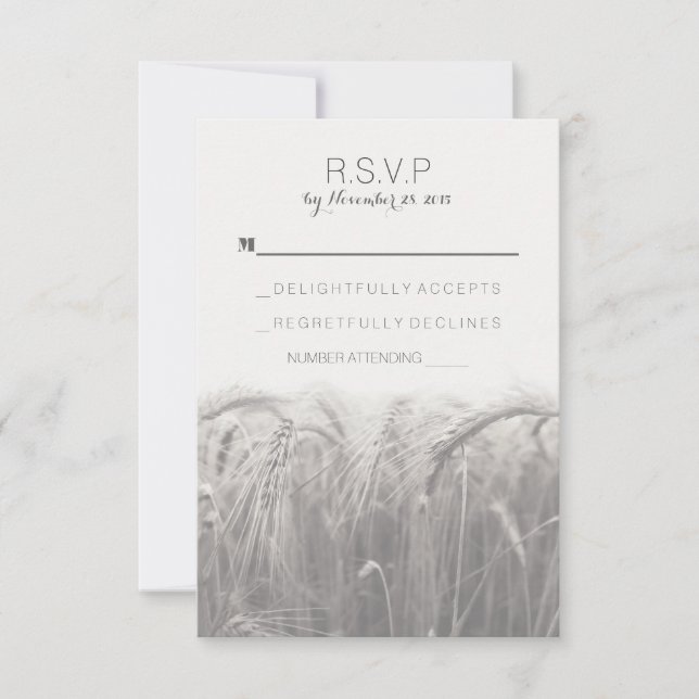 Rustikales Land Wedding RSVP Cards (Vorderseite)