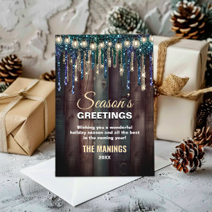 Rustikales Land Weihnachten Urlaub Blue Glitzer Tr