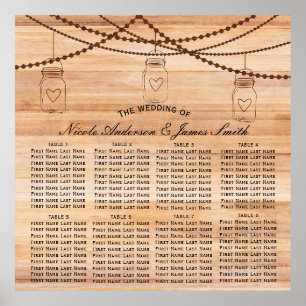 Rustikales Land Wood & Mason Jars Hochzeit Poster