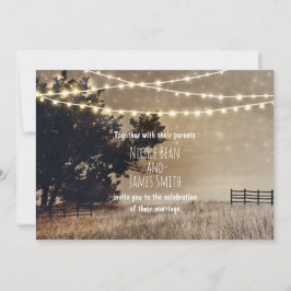 Rustikales Landfeld & Lichter Hochzeitseinladungen Einladung