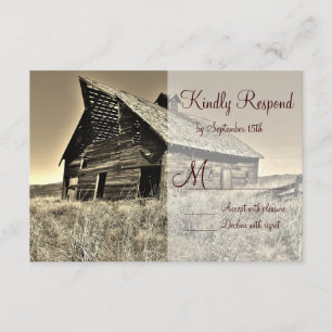 Rustikales Landhaus RSVP Cards