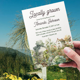 Rustikales Landhaus Vor Ort gezüchtete Babydusche Einladung