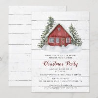 Rustikales Landhaus Weihnachten Party Einladung