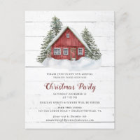 Rustikales Landhaus Weihnachten Party Einladung
