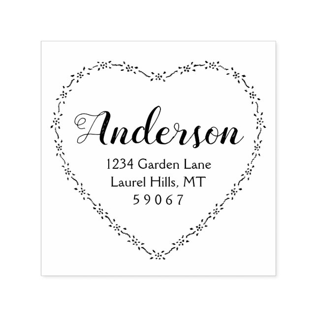 Rustikales Landherz Familienname Rücksendeadresse Permastempel (Design)