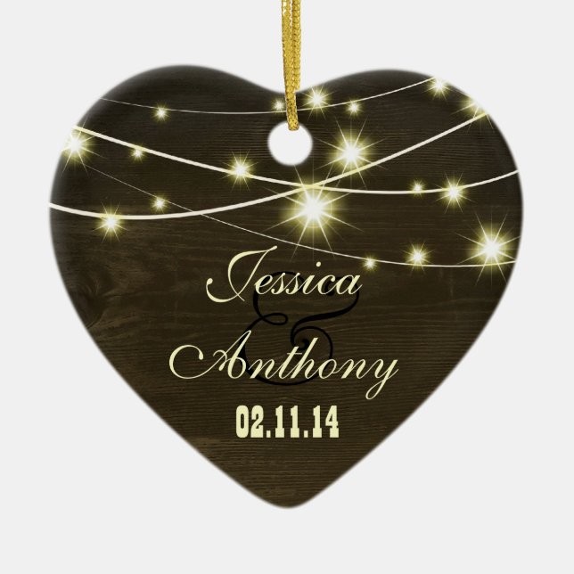 rustikales Landholz mit Lichtenfolge Keramik Ornament (Vorne)